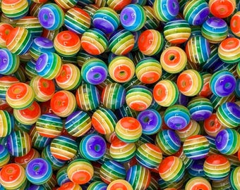 8mm Rainbow Beads (qty 50)