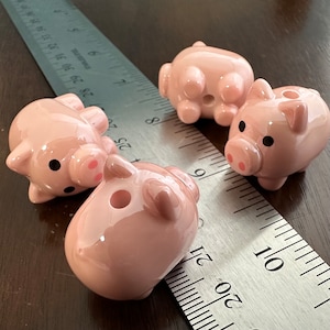 Large Pig Beads (qty 4) - Etsy