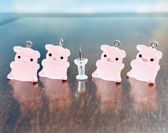 4 Dancing Pig Charms