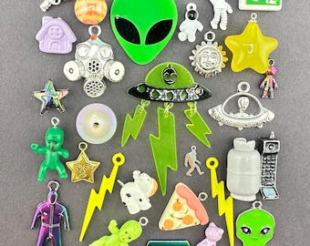 Alien Abduction Collection of Miniature Trinkets and Charms