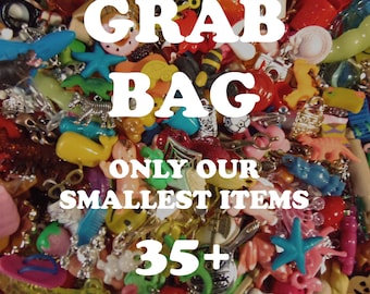 Grab Bag of our smallest charms, beads, trinkets, nic-nacs, doodads (qty 35) - PLEASE READ DESCRIPTION