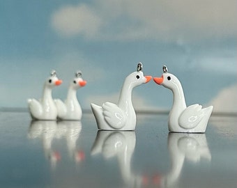 Dijes de ganso o cisne (cantidad 4)