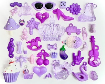 Purple Lovers Collection of Miniature Trinkets and Charms