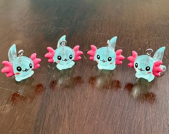 Tiny Axolotl Charms (qty 4)