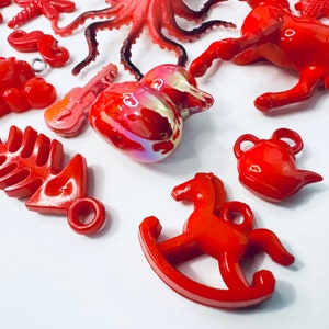 Red Collection of Miniature Trinkets and Charms - Etsy