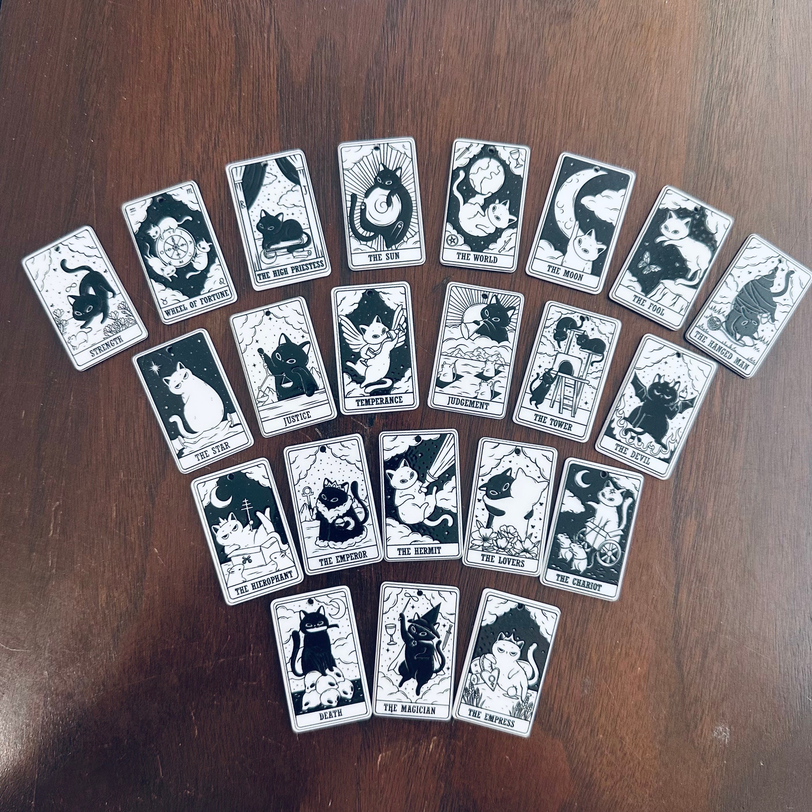 Miniature Kitty Cat Tarot Cards Charms - Pick Six (6) or Full Deck