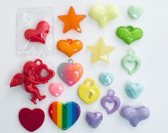 Rainbow Valentine Collection of Miniature Trinkets and Charms