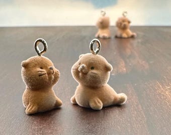Flocked Seal Charms (qty 4)