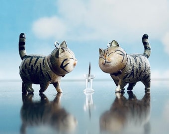 Tom Cat Charms, gemalte Kunststoff Katzen (2er Set)