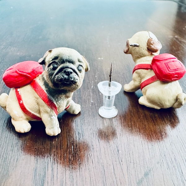 Backpacking Bulldog or Pug Puppy Charms (qty 2)