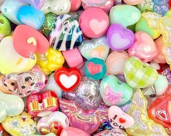 Overstock Heart Soup: All Hearts Bead Scoop Resin Beads, Kandi Charms, Mystery Mix