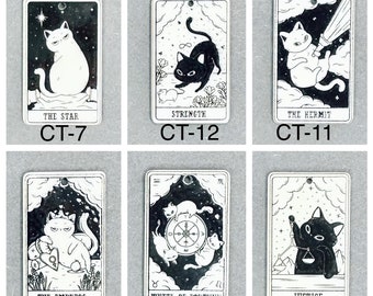 Miniature Kitty Cat Tarot Cards Charms - Pick Six (6)