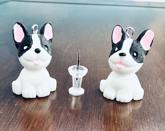 Black and White Puppy Charms (qty 2)