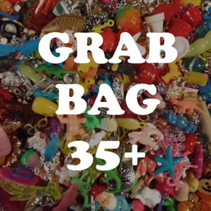 Incredible Grab Bag of charms, beads, trinkets, nic-nacs, doodads (qty 35) - PLEASE READ DESCRIPTION