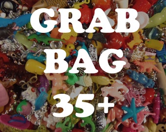 Incredible Grab Bag of charms, beads, trinkets, nic-nacs, doodads (qty 35) - PLEASE READ DESCRIPTION
