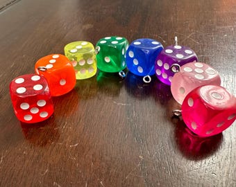 Rainbow Dice Charms (qty 8)