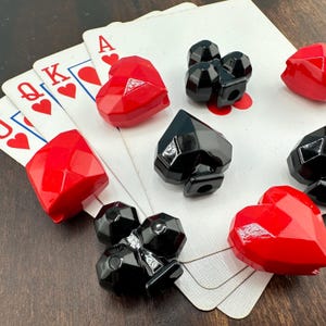 Card Suit Beads, DIY Jewelry, Crafting Charms - 8 Piece Set