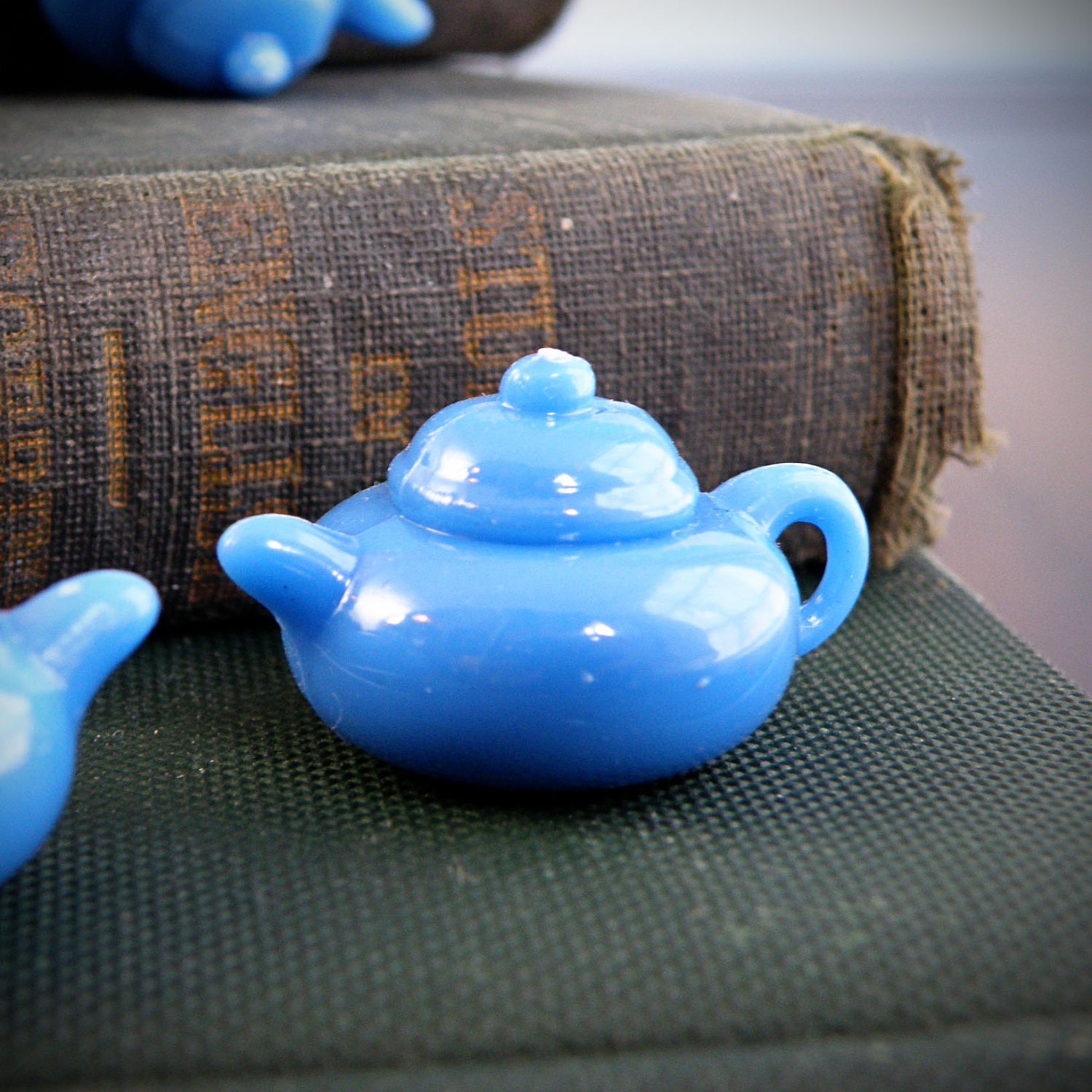 Miniature Blue Teapots qty 4 solid plastic charms Etsy