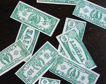 Tiny Bucks - 10 pieces of miniature play money