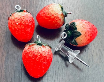 Strawberry Charms (qty 4)