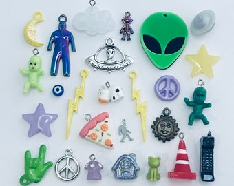 Alien Abduction Collection of Miniature Trinkets and Charms