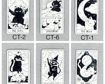 Miniature Kitty Cat Tarot Cards Charms - Pick Six (6) or Full Deck