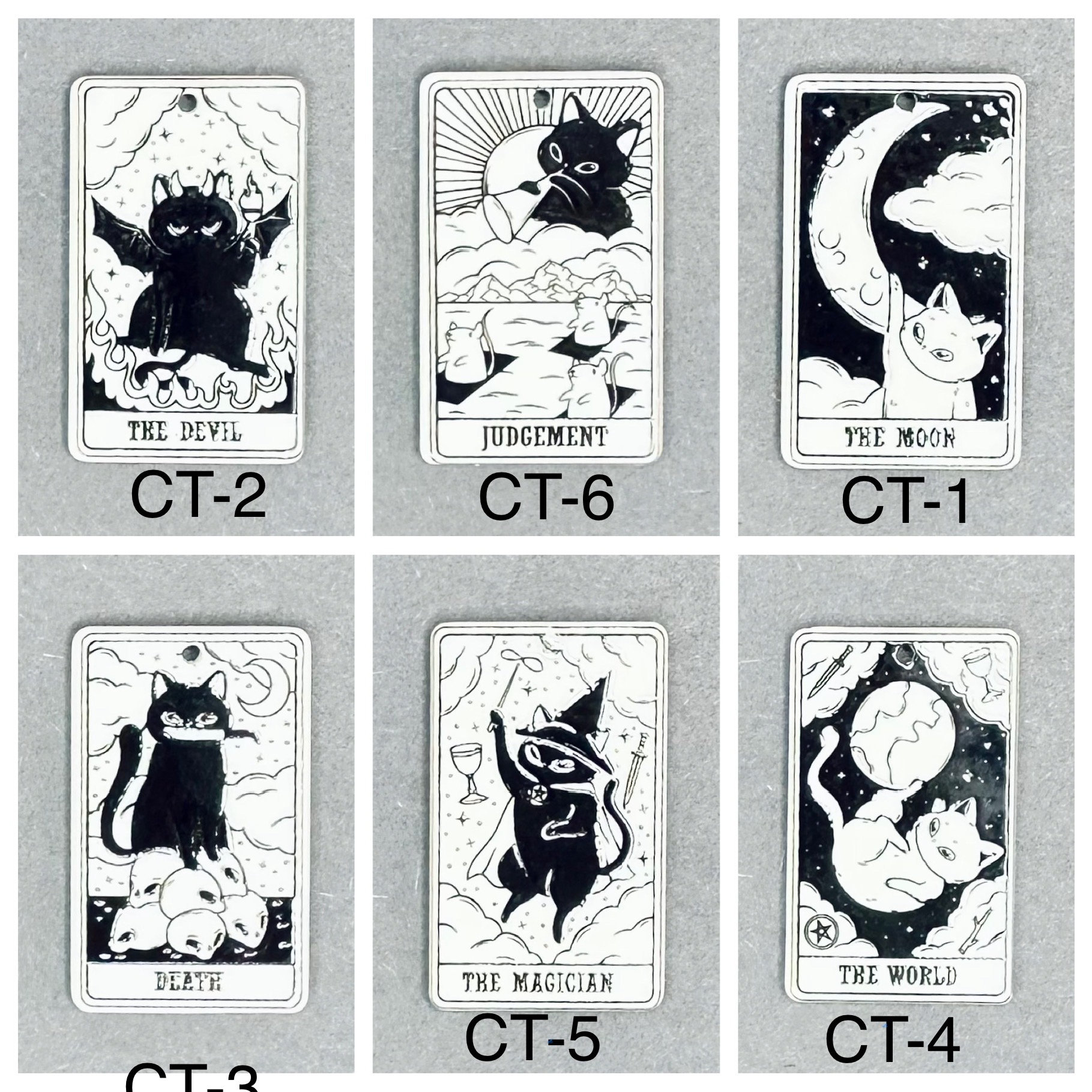 Miniature Kitty Cat Tarot Cards Charms - Pick Six (6) or Full Deck