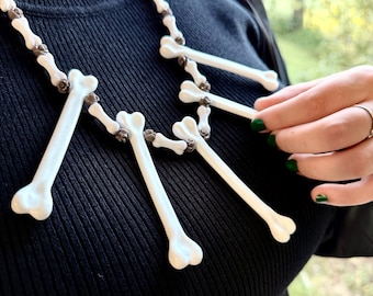 Large Plastic Bone Beads (qty 5)