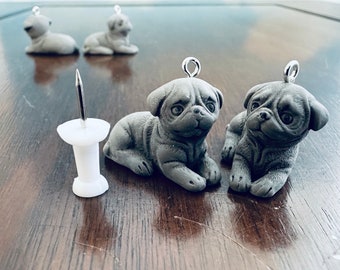 Pug Dog Charms (qty 4)