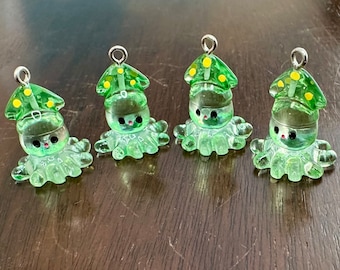 Tiny Squid Charms (qty 4)