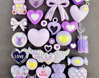 Purple Valentine Collection of Miniature Trinkets and Charms