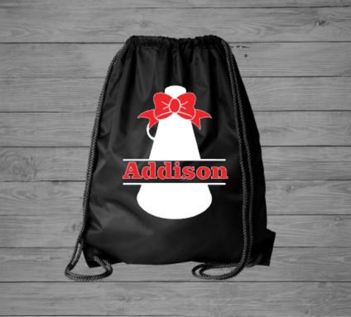 Personalized Cheerleading Drawstring Tote Bag Etsy