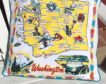 Washington Pillow Cover, Washington State Pillow Case, Washington Souvenir