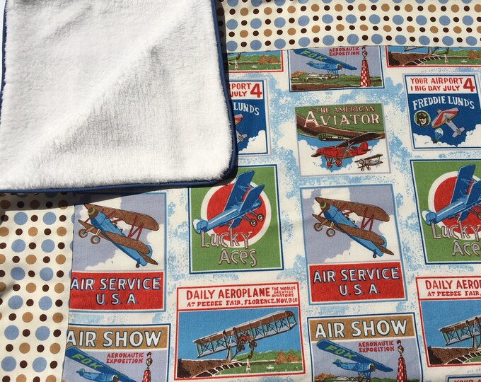 Vintage Airplane Baby Blanket Vintage Airshow Baby Blanket Etsy
