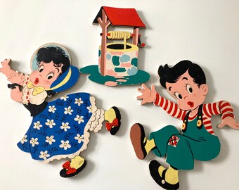 Jack and Jill Wall Hanging, Dolly Toy Company Nursery Wall Decor