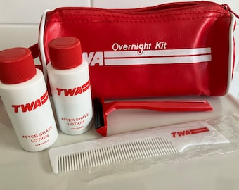 TWA Overnight Kit, NOS Sealed Vintage Twa Overnight Kit, TWA Collectible Overnight Kit, Free Shipping