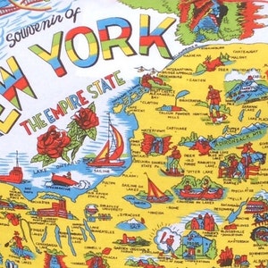 Retro New York Pillow Cover, Empire State Pillow Cover, Souvenir of New York, 18 New York Pillow Cover, New York Souvenir, Retro New York image 3