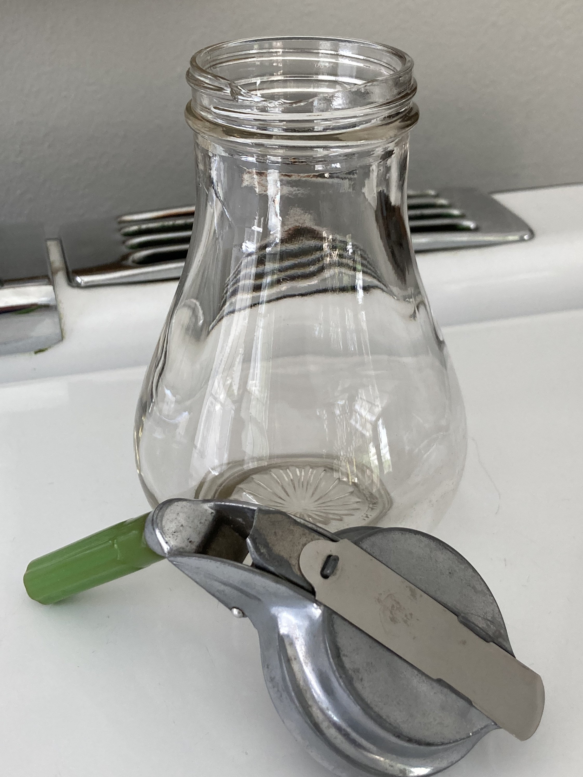 Syrup Jar with Green Bakelite Handle Vintage Syrup Jar with Etsy