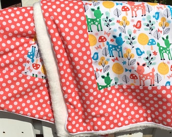 Woodland Friends Baby Blanket, Woodland Creatures Blanket