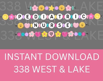 Pediatric Nurse Bracelet PNG; Peds RN; LPN