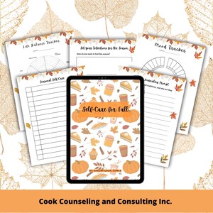 Self-Care for Fall Workbook by Therapist |Printable Wellness Guide with Affirmations, Journal Prompts, Habit Tracker, Gratitude Pages & More