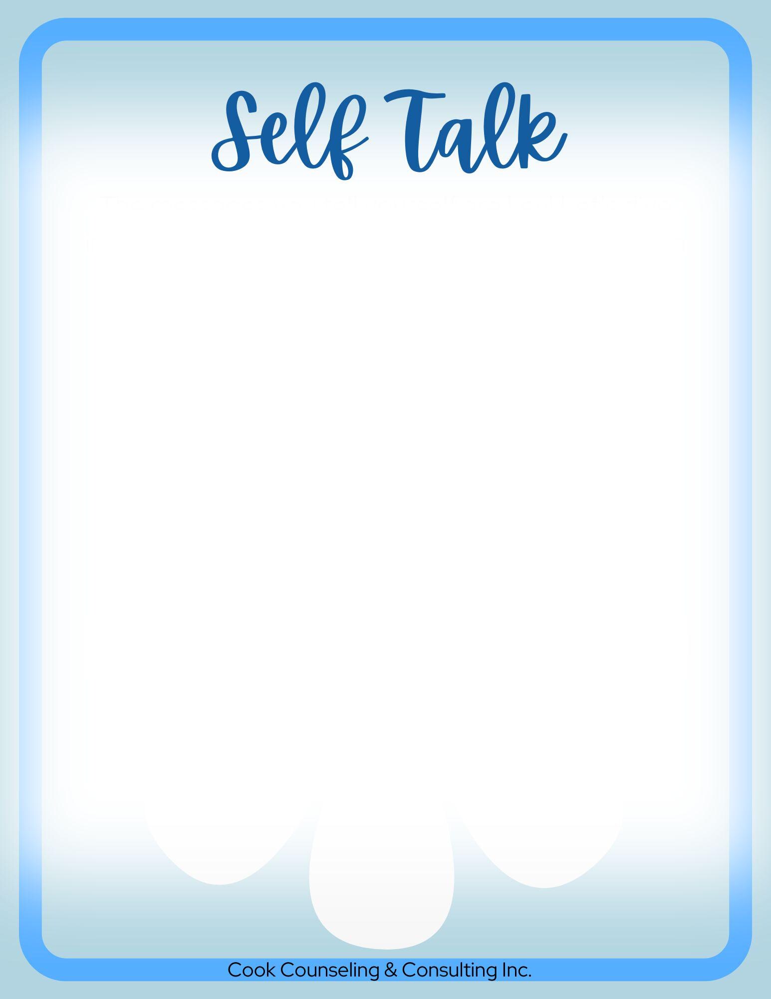Positive Self-Talk Worksheet for Kids | Flower-Themed CBT Activity | Therapist-Created Confidence Builder | Printable PDF | SEL Resource
