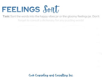 Feelings Sort Worksheet: Kids Emotion Sorting Activity, Therapist-Created (Printable PDF)