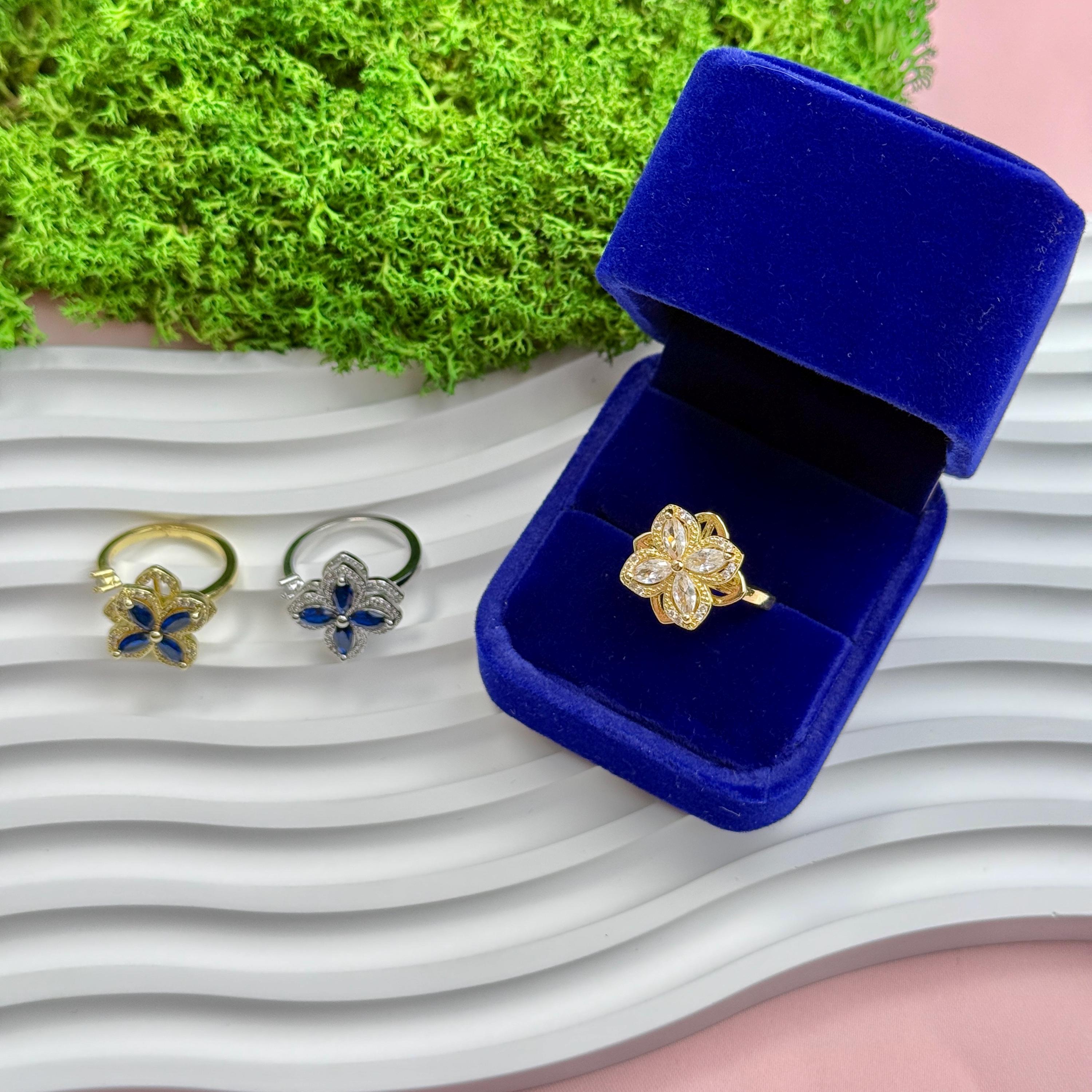Blumenring für Damen – Anti-Stress verstellbarer Fidget Ring in Gold oder Silber