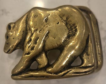 Rare?Trinity Buckle Company 70’s Vintage 1970s Trinity Buckle Co Wood Inlaid Brass Hippie  main image 2