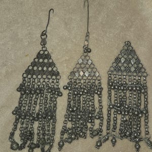 Antique Yemeni Bedouin Handcrafted Silver Tassles Lot of 3