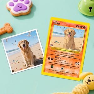 Poke Card for Pet Custom Photo and Text Game Card Gift for Pet Lover Pet Portrait Card