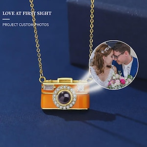 Personalized Photo Projection Necklace Camera Pendant Custom Birthday Gift