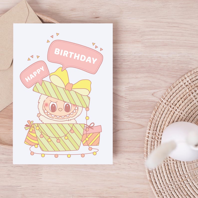 Paquete 12 Labubu colección felíz cumpleaños descarga digital, Diseño ...