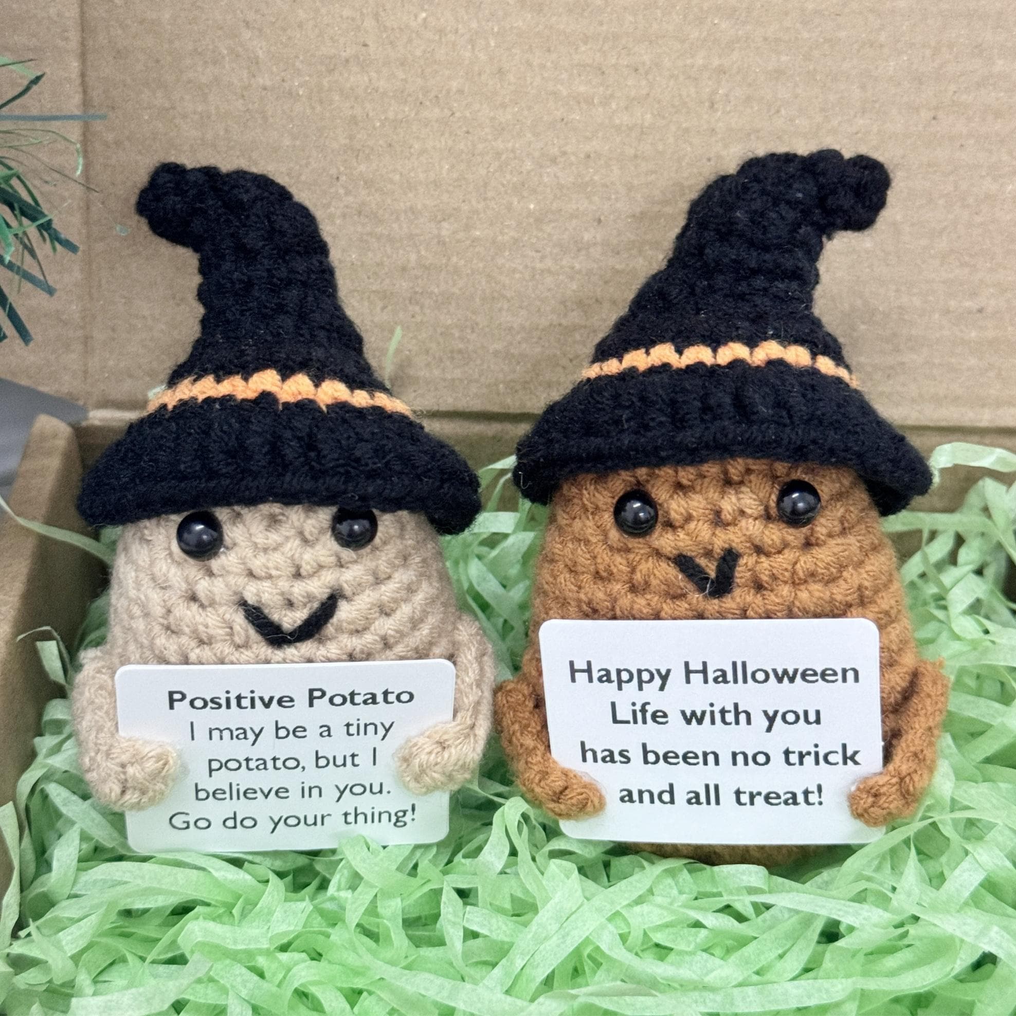 Halloween Emotional Support Cucumber Witch Doll - Handmade Crochet Toy With Hat & Cloak, Party Decoration - View #8